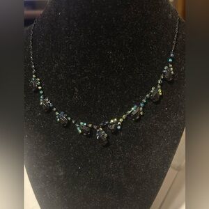 Elegant Claire’s Black and iridescent Blue Beaded Necklace